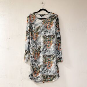 NEW Ed Hardy Mesh Ruched Dress in Dragon Wings Size 1X